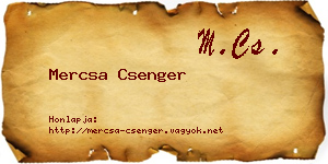 Mercsa Csenger névjegykártya
